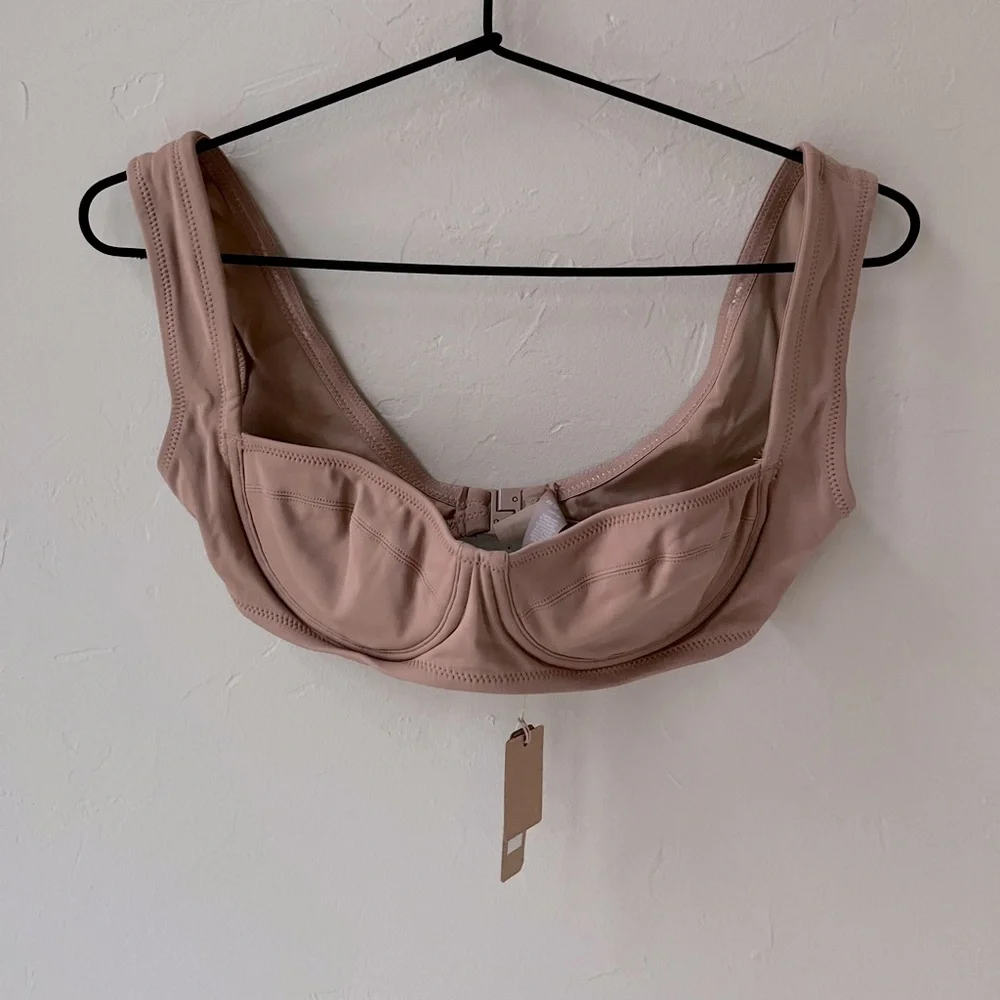🤎RARE SKIMS SWIM SHAPING UNLINED UNDERWIRE BIKINI TOP SIENNA XXS
